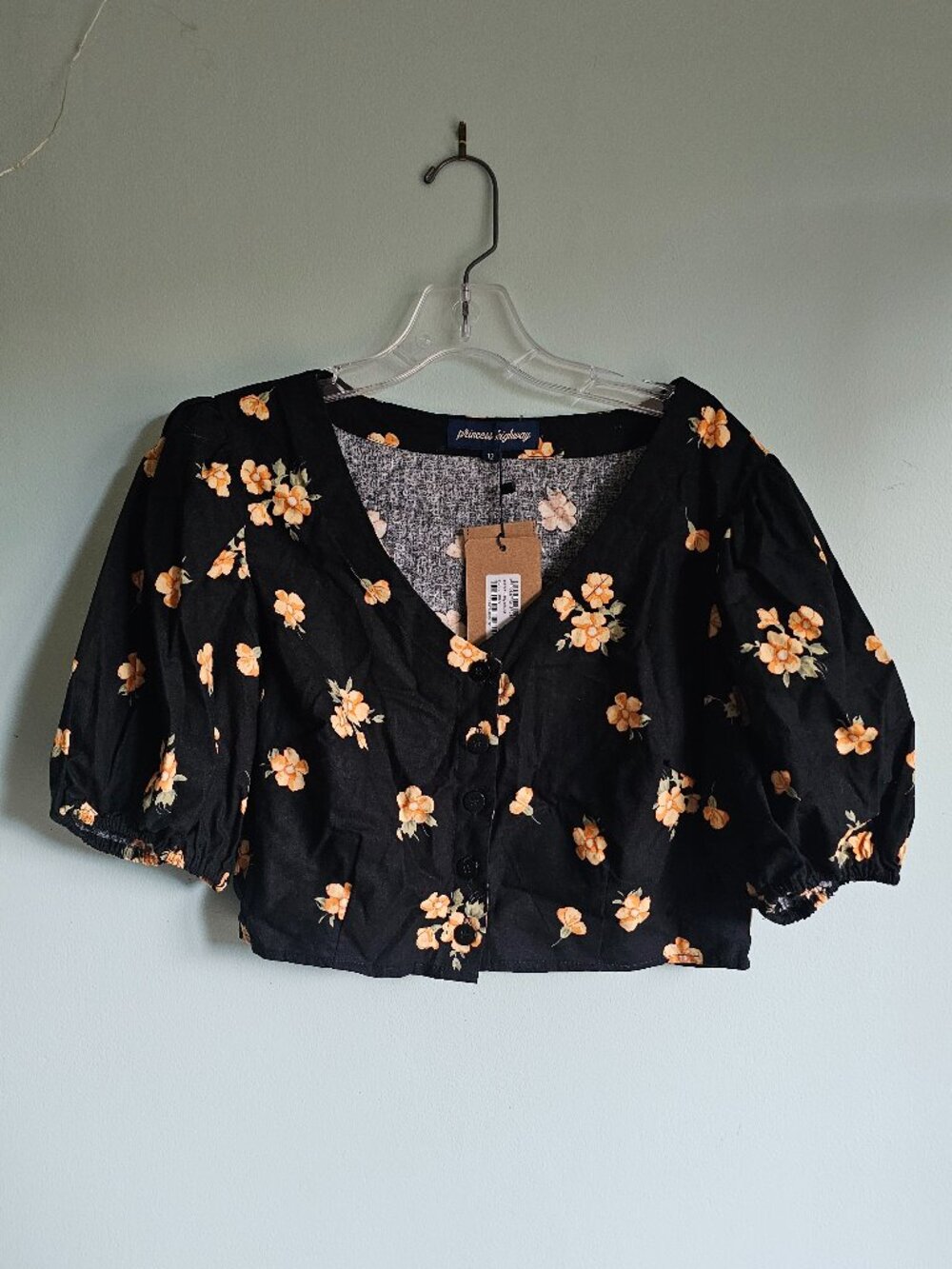 NWT Princess Highway Bianca Ditsy Blouse Crop Floral Button Down Size 12